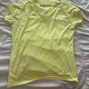 Yellow Under Armor workout Tee~Size Large